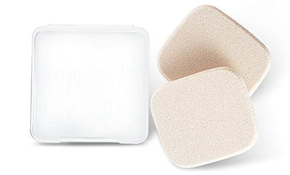 2pcs Square Makeup Sponges with 1 Travel Case, Beauty Face Primer Compact Powder Puff, Blender Sponge Replacement for Cosmetic Flawless Foundation