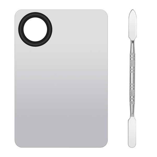 Stainless Steel Cosmetic Makeup Palette,Foundation Spatula,Makeup Mixing Foundation Nail Mixing Palette,Professional Cosmetic Mixing Makeup Palettes Spatula Makeup Artist Tool（1 Pcs）